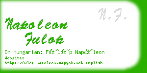 napoleon fulop business card